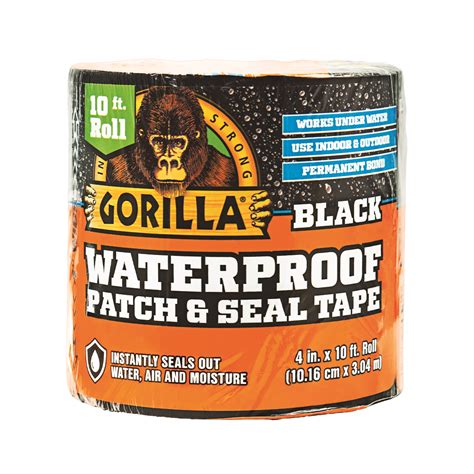 tape to seal water leaks|Gorilla Waterproof Patch & Seal Tape Black 